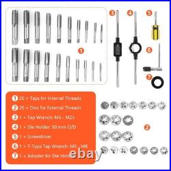 45 PCS Metric Tap and Die Set Tool Kit for Creating Repairing Tapping Tools C