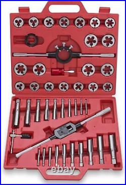 45 Pcs Premium Large Size Tap and Die Set-Metric with Handle Wrench and Case