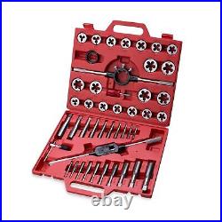 45-Piece Premium Large Size Tap and Die Set SAE 1/4, 5/16, 3/8, 7/16, 1/2