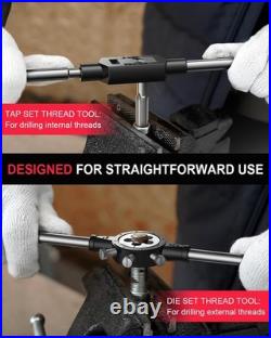 52-Piece Large Metric Tap and Die Set, M6-M24 Thread Repair Kit with Rethread