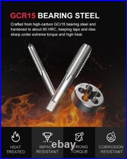 52-Piece Large Metric Tap and Die Set, M6-M24 Thread Repair Kit with Rethread