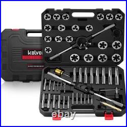 52-Piece Large SAE Tap and Die Set, 1/4-20 to 1-14 Thread Repair Kit with Ret