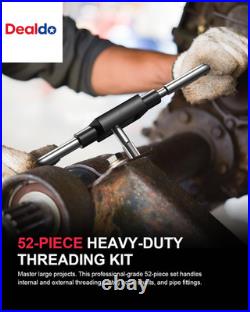 52-Piece Large SAE Tap and Die Set, 1/4-20 to 1-14 Thread Repair Kit with Reth