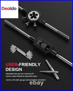 52-Piece Large SAE Tap and Die Set, 1/4-20 to 1-14 Thread Repair Kit with Reth