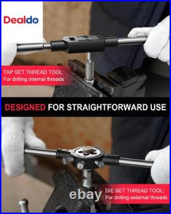 52-Piece Large SAE Tap and Die Set, 1/4-20 to 1-14 Thread Repair Kit with Reth