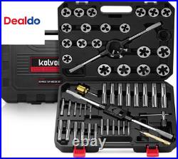 52-Piece Large SAE Tap and Die Set, 1/4-20 to 1-14 Thread Repair Kit with Reth