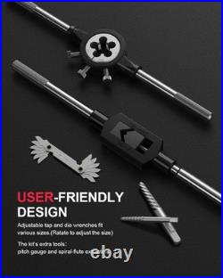 52-Piece Large Tap and Die Set Metric M6 to M24 Thread Repair Kit for Threadi