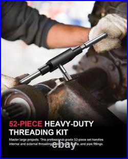 52-Piece Tap and Die Set M6 to M24 Metric Thread Repair Kit Heavy-Duty Steelt