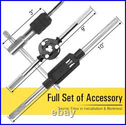 60PCS Metric&Sae Tap and Die Set, Titanium Coated Gcr15 Bearing Steel with T-Han