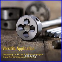 60PCS Metric&Sae Tap and Die Set, Titanium Coated Gcr15 Bearing Steel with T-Han 60PCS Metric&Sae Tap and Die Set, Titanium Coated Gcr15 Bearing Steel with T-Han