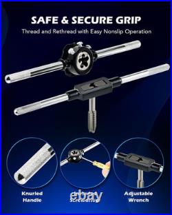 60 PCS Tap and Die Set Metric and Standard Sizes & 86Pc SAE & Metric Tap Set and