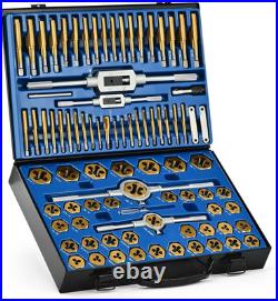 60 PCS Tap and Die Set Metric and Standard Sizes & 86Pc SAE & Metric Tap Set and