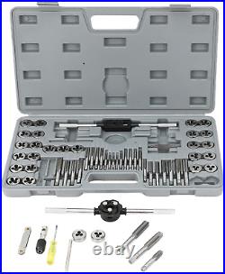 60 Piece Metric and SAE Standard Tap and Die Rethread Set Coarse and Fine Thread