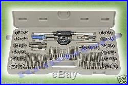 60 Piece SAE Metric Tap and Die Tool Set Use For Thread Repair Clean Make Thread