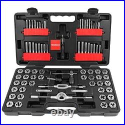 75-Pc SAE & Metric Tap and Die Set Hex Threading Dies for Threading and Rethr