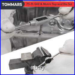 75-Pc Tap and Die Set for SAE & Metric Threads, M3-M12, #4-1/2