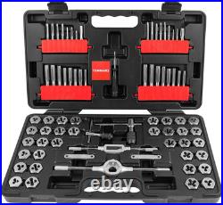 75-Pc Tap and Die Set for SAE & Metric Threads, M3-M12, #4-1/2