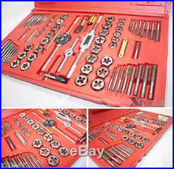 76Pc Hexagon Tool Tap and Die SAE Standard MM Metric High Alloy Steel Set