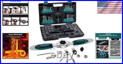 76-Piece SAE/Metric Tap and Die Set Ratcheting Tool Kit for Precision