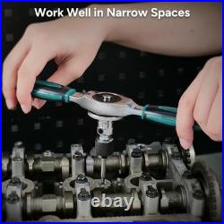 76-Piece Sae/Metric Tap and Die Set with Extendable Ratcheting Tap Handle, Rethr