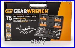 77 PC GEARWRENCH 77 Piece SAE/Metric Ratcheting Tap and Die Set -3887, SAE/Metric