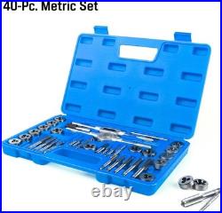 80-Piece SAE and Metric Tap and Die Set SAE Inch Size to 1/2 and Metric S