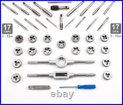 80-Piece SAE and Metric Tap and Die Set SAE Inch Size to 1/2 and Metric S