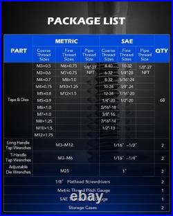 80pc Tap and Die Set SAE Metric Sizes
