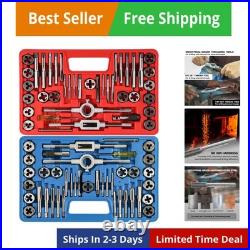 80pcs Tap and Die Set, SAE & Metric Tap Die Wrench Set, Metric Standard M3 to