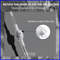 80pcs Tap and Die Set, SAE & Metric Tap Die Wrench Set, Metric Standard M3 to