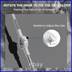 80pcs Tap and Die Set, SAE & Metric Tap Die Wrench Set, Metric Standard M3 to M1