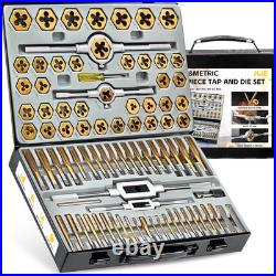 86PCS SAE & Metric Tap and Die Set (#4 to 5/8, M3 to M16), Tap Set and Die Tool