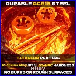 86PCS SAE & Metric Tap and Die Set (#4 to 5/8, M3 to M16), Tap Set and Die Tool