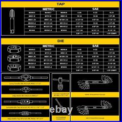 86PCS SAE & Metric Tap and Die Set (#4 to 5/8, M3 to M16), Tap Set and Die Tool