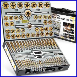 86PCS SAE & Metric Tap and Die Set (#4 to 5/8, M3 to M16), Tap Set and Die Tool