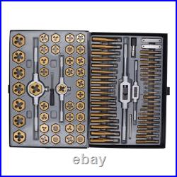 86PCS Tap Die Set Titanium Plated Carbide Essential Threading Rethreading New