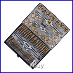 86PCS Tap Die Set Titanium Plated Carbide Essential Threading Rethreading New