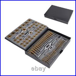 86PCS Tap Die Set Titanium Plated Carbide Essential Threading Rethreading New