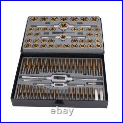 86PCS Tap Die Set Titanium Plated Carbide Essential Threading Rethreading New