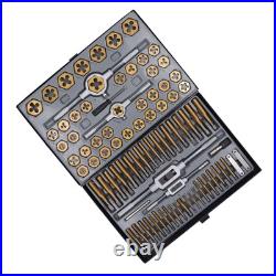 86PCS Tap Die Set Titanium Plated Carbide Essential Threading Rethreading New