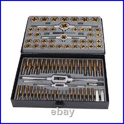 86PCS Tap Die Set Titanium Plated Carbide Essential Threading Rethreading Tools