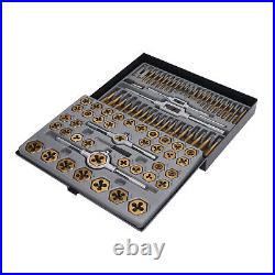 86PCS Tap Die Set Titanium Plated Carbide Essential Threading Rethreading Tools