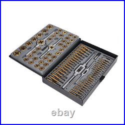 86PCS Tap Die Set Titanium Plated Carbide Essential Threading Rethreading Tools