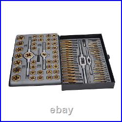 86PCS Tap Die Set Titanium Plated Carbide Essential Threading Rethreading Tools