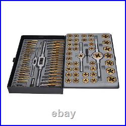 86PCS Tap Die Set Titanium Plated Carbide Essential Threading Rethreading Tools