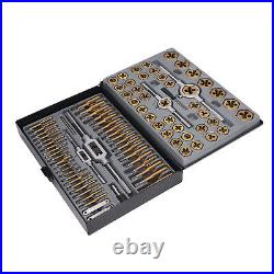 86PCS Tap Die Set Titanium Plated Carbide Essential Threading Rethreading Tools