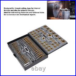 86PCS Tap Die Set Titanium Plated Carbide Essential Threading Rethreading Tools