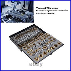 86PCS Tap Die Set Titanium Plated Carbide Essential Threading Rethreading Tools