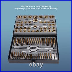 86PCS Tap Die Set Titanium Plated Carbide Essential Threading Rethreading Tools