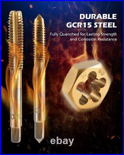 86Pc Tap and Die Set in SAE and Metric, Titanium Coated Steel Tap Set and Die To